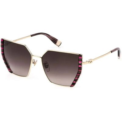 Furla Lunettes De Soleil Pour Femme Sfu786v Shiny Havana / Fuxia Brown Gradient Brown / CAT3 - Publicité Furla Lunettes De Soleil Pour Femme Sfu786v Shiny Havana / Fuxia Brown Gradient Brown / CAT3 - Publicité