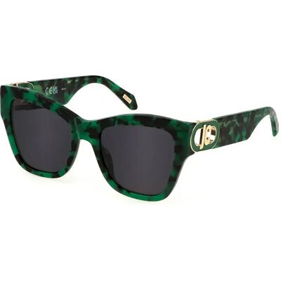 Just Cavalli Lunettes De Soleil Pour Femme Sjc037 Shiny Green Havana Smoke / CAT3 - Publicité Just Cavalli Lunettes De Soleil Pour Femme Sjc037 Shiny Green Havana Smoke / CAT3 - Publicité