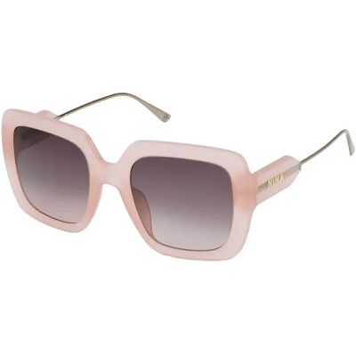 Nina Ricci Lunettes De Soleil Pour Femme Snr299 Shiny Opal Pink Brown Gradient / CAT2 - Publicité Nina Ricci Lunettes De Soleil Pour Femme Snr299 Shiny Opal Pink Brown Gradient / CAT2 - Publicité