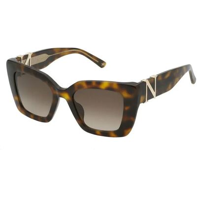 Nina Ricci Lunettes De Soleil Pour Femme Snr378 Shiny Dark Havana Brown Gradient / CAT3 Femme - Publicité Nina Ricci Lunettes De Soleil Pour Femme Snr378 Shiny Dark Havana Brown Gradient / CAT3 Femme - Publicité