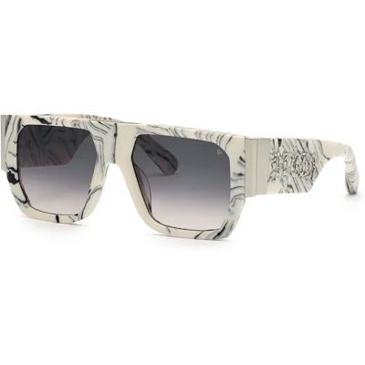 Philipp Plein Lunettes De Soleil Spp094m Marmorized Ivory Smoke Gradient / CAT3 Homme - Publicité Philipp Plein Lunettes De Soleil Spp094m Marmorized Ivory Smoke Gradient / CAT3 Homme - Publicité