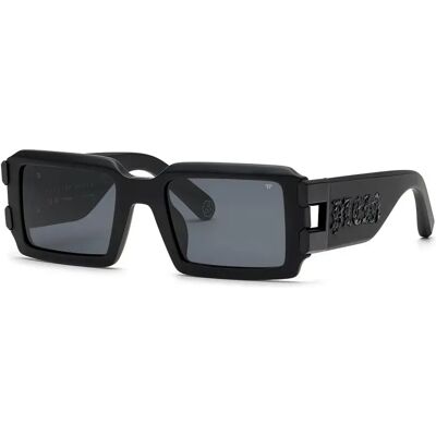 Philipp Plein Lunettes De Soleil Spp129v Matt / Sandblasted Black Smoke / CAT3 Homme - Publicité Philipp Plein Lunettes De Soleil Spp129v Matt / Sandblasted Black Smoke / CAT3 Homme - Publicité