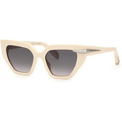 Roberto Cavalli Lunettes De Soleil Src001s Shiny Full Cream Smoke Gradient / CAT3 Homme,Femme - Publicité Roberto Cavalli Lunettes De Soleil Src001s Shiny Full Cream Smoke Gradient / CAT3 Homme,Femme - Publicité