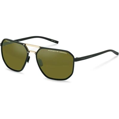 Porsche Design Lunettes De Soleil Polarisées P8971 Black / Gold Green/Deg.Mirror Silver / CAT3 Homme - Publicité Porsche Design Lunettes De Soleil Polarisées P8971 Black / Gold Green/Deg.Mirror Silver / CAT3 Homme - Publicité