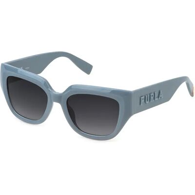Furla Lunettes De Soleil Pour Femme Sfu809v Shiny Grey Smoke Gradient Smoke/CAT3 Femme - Publicité Furla Lunettes De Soleil Pour Femme Sfu809v Shiny Grey Smoke Gradient Smoke/CAT3 Femme - Publicité