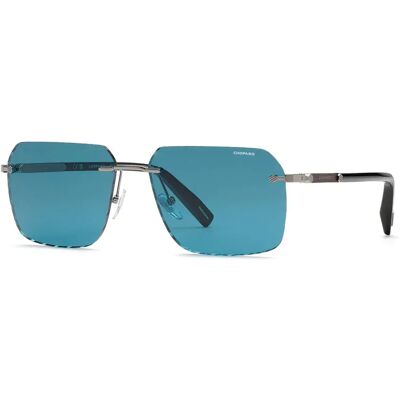 Chopard Lunettes De Soleil Schl75 Geometric Total Shiny Ruthenium Blue/CAT2 Homme - Publicité Chopard Lunettes De Soleil Schl75 Geometric Total Shiny Ruthenium Blue/CAT2 Homme - Publicité