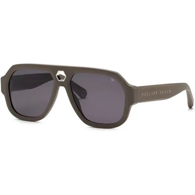 Philipp Plein Lunettes De Soleil Spp143 Geometric Matt Kaki Green Smoke/CAT3 Homme - Publicité Philipp Plein Lunettes De Soleil Spp143 Geometric Matt Kaki Green Smoke/CAT3 Homme - Publicité