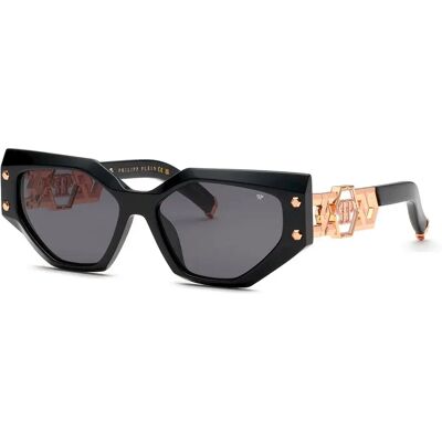 Philipp Plein Lunettes De Soleil Pour Femme Spp174s Plein Icon Edge Shiny Black Smoke/CAT3 Femme - Publicité Philipp Plein Lunettes De Soleil Pour Femme Spp174s Plein Icon Edge Shiny Black Smoke/CAT3 Femme - Publicité
