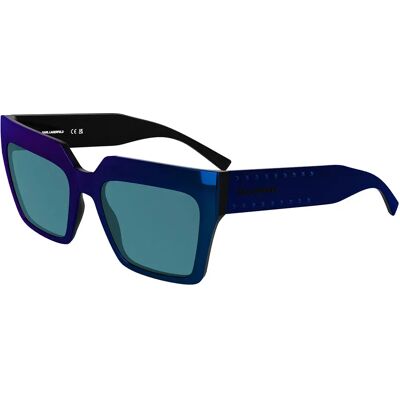 Karl Lagerfeld Lunettes De Soleil Pour Femme Kl6181s N Mirror Blue Blue/CAT2 Femme - Publicité Karl Lagerfeld Lunettes De Soleil Pour Femme Kl6181s N Mirror Blue Blue/CAT2 Femme - Publicité