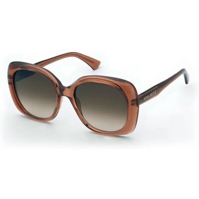 Nina Ricci Lunettes De Soleil Pour Femme Snr457-5607ay Shiny Transp.Brown Brown Gradient/CAT3 Femme - Publicité Nina Ricci Lunettes De Soleil Pour Femme Snr457-5607ay Shiny Transp.Brown Brown Gradient/CAT3 Femme - Publicité