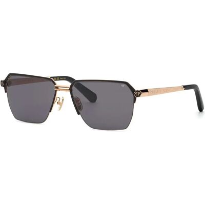 Philipp Plein Lunettes De Soleil Spp225m-610302 61x17x150 Mm Rose Gold With Semi Matt Black Parts Smoke/CAT3 Homme - Publicité Philipp Plein Lunettes De Soleil Spp225m-610302 61x17x150 Mm Rose Gold With Semi Matt Black Parts Smoke/CAT3 Homme - Publicité
