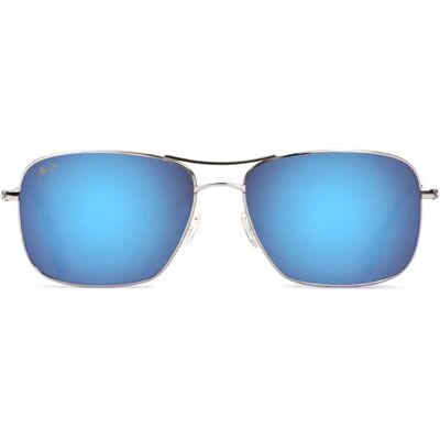 Maui Jim Lunettes De Soleil Polarisées Wiki Wiki B246 Silver Blue Hawaii/CAT3 - Publicité Maui Jim Lunettes De Soleil Polarisées Wiki Wiki B246 Silver Blue Hawaii/CAT3 - Publicité