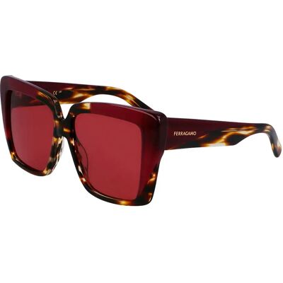 Ferragamo Lunettes De Soleil Pour Femme Sf1060sn-215 55/14/140 Brown Purple/CAT3 - Publicité Ferragamo Lunettes De Soleil Pour Femme Sf1060sn-215 55/14/140 Brown Purple/CAT3 - Publicité
