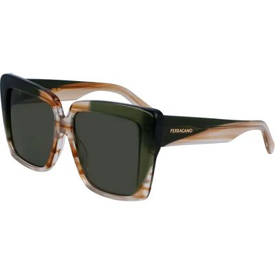 Ferragamo Lunettes De Soleil Pour Femme Sf1060sn-263 55/14/140 Brown / Green Brown/CAT3 - Publicité Ferragamo Lunettes De Soleil Pour Femme Sf1060sn-263 55/14/140 Brown / Green Brown/CAT3 - Publicité