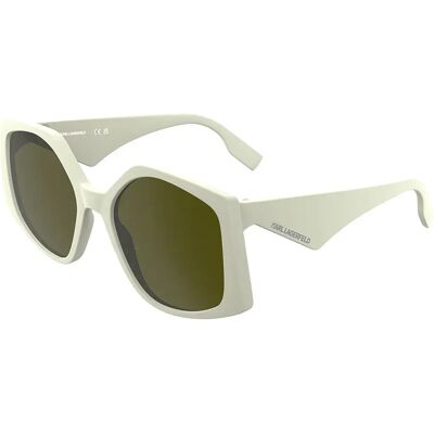 Karl Lagerfeld Lunettes De Soleil Pour Femme Kl6208s-105 55/19/140 White Green/CAT3 - Publicité Karl Lagerfeld Lunettes De Soleil Pour Femme Kl6208s-105 55/19/140 White Green/CAT3 - Publicité