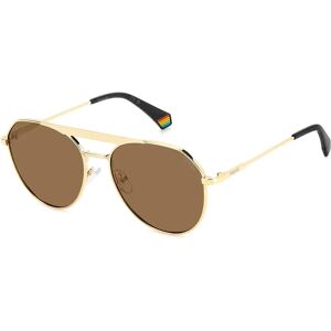 Polaroid Lunettes De Soleil Pld6211sxj5g 57/17/145 Gold / Brown One Size Homme,Femme