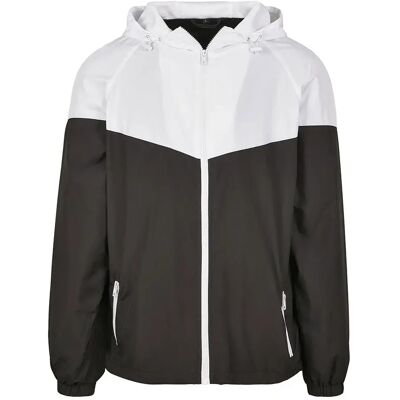 Build Your Brand Veste 2-tone Tech Windrunner Black / White M Homme - Publicité Build Your Brand Veste 2-tone Tech Windrunner Black / White M Homme - Publicité