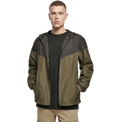 Build Your Brand Veste 2-tone Tech Windrunner Dark Olive / Black XL Homme - Publicité Build Your Brand Veste 2-tone Tech Windrunner Dark Olive / Black XL Homme - Publicité