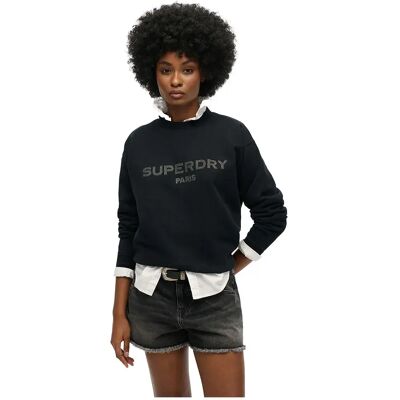 Superdry Sweat-shirt Sport Luxe Loose Vulcan Black 2XS Femme - Publicité Superdry Sweat-shirt Sport Luxe Loose Vulcan Black 2XS Femme - Publicité