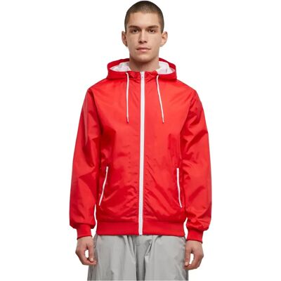 Build Your Brand Veste Windrunner Red / White M Homme - Publicité Build Your Brand Veste Windrunner Red / White M Homme - Publicité
