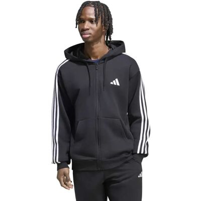 Adidas Sweat-shirt à Zip 3 Stripes French Terry Black / White S Homme - Publicité Adidas Sweat-shirt à Zip 3 Stripes French Terry Black / White S Homme - Publicité