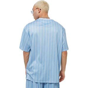 Karl Kani Chest Varsity Pinstripe Mesh Short Sleeve T-shirt Bleu XL Homme Bleu XL male