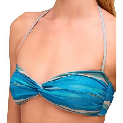 Sundek Haut De Bikini Quartz Abstract Wave Motif Band Bilberry S Femme - Publicité Sundek Haut De Bikini Quartz Abstract Wave Motif Band Bilberry S Femme - Publicité