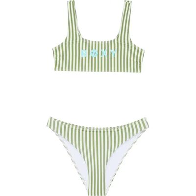 Roxy Bikini Bico Active Rg Bralette Oil Green Vert Moda Stripe 8 Années Fille - Publicité Roxy Bikini Bico Active Rg Bralette Oil Green Vert Moda Stripe 8 Années Fille - Publicité