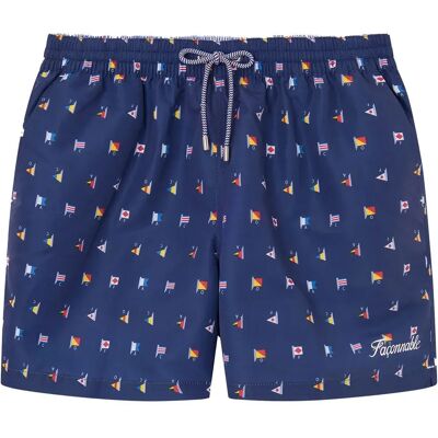 FaÇonnable Short De Bain Flags Marine Blue 2XL Homme - Publicité FaÇonnable Short De Bain Flags Marine Blue 2XL Homme - Publicité