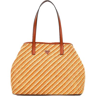 Guess Sac Shopper Vikky Rafia Natural / Cognac One Size unisex - Publicité Guess Sac Shopper Vikky Rafia Natural / Cognac One Size unisex - Publicité