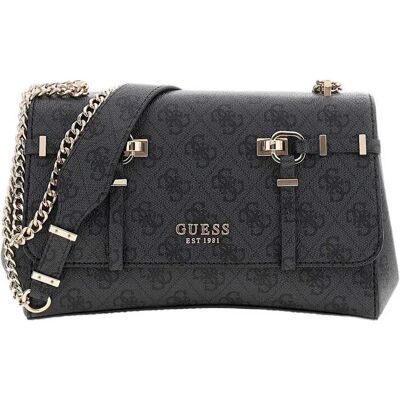 Guess Sac Leona Logo Flap Coal Logo One Size unisex - Publicité Guess Sac Leona Logo Flap Coal Logo One Size unisex - Publicité