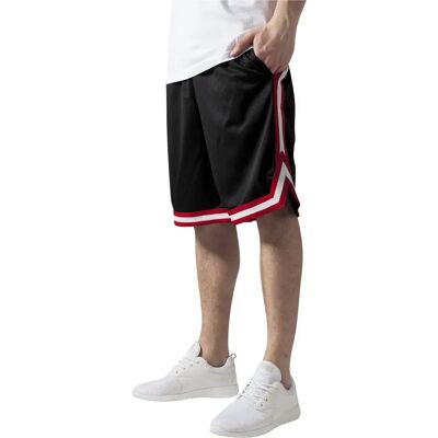 Urban Classics Short Stripe Mesh Black / Red / White 2XL - Publicité Urban Classics Short Stripe Mesh Black / Red / White 2XL - Publicité