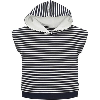 Tom Tailor Sweat à Capuche Printed Sleeveless Hoody Dark Blue Off White Stripe 116-122 cm - Publicité Tom Tailor Sweat à Capuche Printed Sleeveless Hoody Dark Blue Off White Stripe 116-122 cm - Publicité