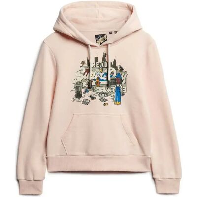 Superdry Sweat à Capuche New York Vl Graphic Pink Clay XS - Publicité Superdry Sweat à Capuche New York Vl Graphic Pink Clay XS - Publicité