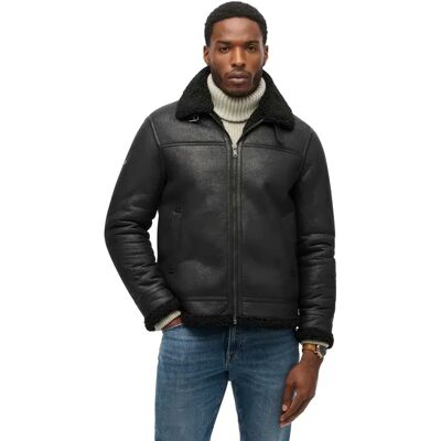 Superdry Veste En Cuir Aviator Black M Homme - Publicité Superdry Veste En Cuir Aviator Black M Homme - Publicité