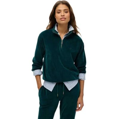 Superdry Sweat à Demi-zip Velour Dark Pine Green XL - Publicité Superdry Sweat à Demi-zip Velour Dark Pine Green XL - Publicité