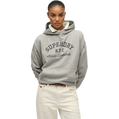Superdry Sweat à Capuche Athletic Essentials Relaxed Fit Athletic Grey Marl XS - Publicité Superdry Sweat à Capuche Athletic Essentials Relaxed Fit Athletic Grey Marl XS - Publicité