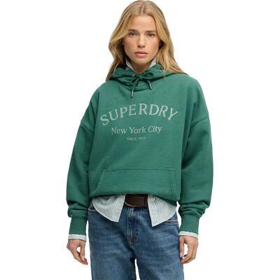 Superdry Sweat à Capuche Luxe Casual Relaxed Pine Green S - Publicité Superdry Sweat à Capuche Luxe Casual Relaxed Pine Green S - Publicité