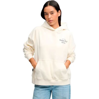 Superdry Sweat à Capuche Drop Needle Velour Cream L - Publicité Superdry Sweat à Capuche Drop Needle Velour Cream L - Publicité