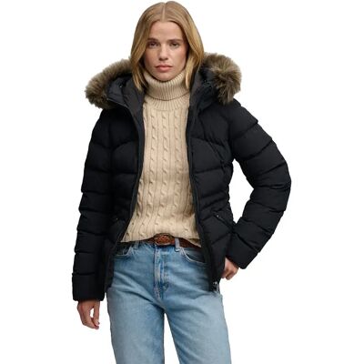 Superdry Veste Faux Fur Fuji Padded Black 2XS - Publicité Superdry Veste Faux Fur Fuji Padded Black 2XS - Publicité