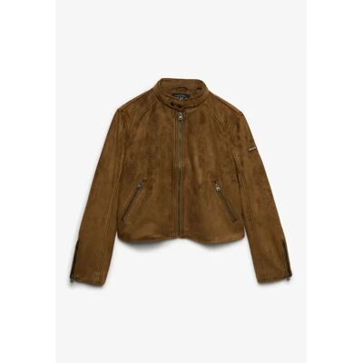Superdry Veste Moto Faux Leather Antique Bronze XS - Publicité Superdry Veste Moto Faux Leather Antique Bronze XS - Publicité