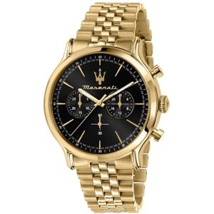 Maserati Montre Epoca 42 Mm Chr Black Dial Br Yg Golden One Size Homme - Publicité Maserati Montre Epoca 42 Mm Chr Black Dial Br Yg Golden One Size Homme - Publicité