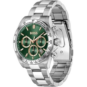 Boss Montre 1514268 43mm Silver / Green One Size Homme - Publicité Boss Montre 1514268 43mm Silver / Green One Size Homme - Publicité