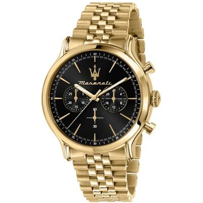 Maserati Montre Epoca 42 Mm Chr Black Dial Br Yg Golden One Size - Publicité Maserati Montre Epoca 42 Mm Chr Black Dial Br Yg Golden One Size - Publicité