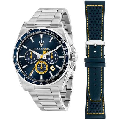 Maserati Montre Velocità 43 Mm Silver / Blue Dial One Size Homme - Publicité Maserati Montre Velocità 43 Mm Silver / Blue Dial One Size Homme - Publicité