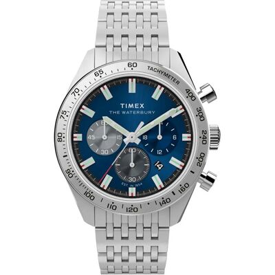 Timex Montre Waterbury Silver / Blue One Size Homme - Publicité Timex Montre Waterbury Silver / Blue One Size Homme - Publicité
