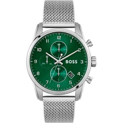 Boss Montre 1513938 44 Mm Silver / Green / Mineral One Size Homme - Publicité Boss Montre 1513938 44 Mm Silver / Green / Mineral One Size Homme - Publicité