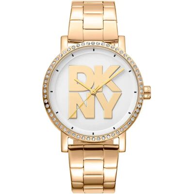 Dkny Montre Pour Femme Soho Logo 36 Mm Yellow Gold / Silver Grey / Yellow Gold / Mineral One Size - Publicité Dkny Montre Pour Femme Soho Logo 36 Mm Yellow Gold / Silver Grey / Yellow Gold / Mineral One Size - Publicité