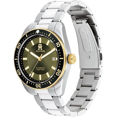 Tommy Hilfiger Montre Th85 Automatic 40 Mm Green One Size Homme - Publicité Tommy Hilfiger Montre Th85 Automatic 40 Mm Green One Size Homme - Publicité