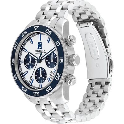 Tommy Hilfiger Montre Th85 Chrono 41 Mm Blue / Brown Leather One Size - Publicité Tommy Hilfiger Montre Th85 Chrono 41 Mm Blue / Brown Leather One Size - Publicité